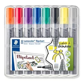   Flipchart marker vegyes készlet, 2/2-5 mm, STAEDTLER Lumocolor&reg; 356, 8 különböző szín (TS356SWP8)