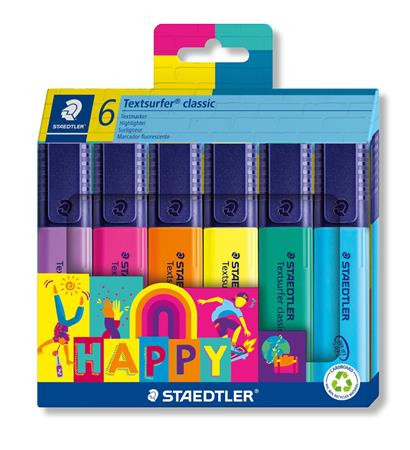 Szövegkiemelő készlet, 1-5 mm, STAEDTLER Textsurfer® classic 364 C Happy, 6 különböző szín (TS364C6HA)