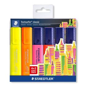   Szövegkiemelő készlet, 1-5 mm, STAEDTLER Textsurfer&reg; Classic 364, 4+2 szín (TS364SWP6P)