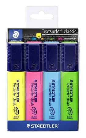 Szövegkiemelő készlet, 1-5 mm, STAEDTLER Textsurfer Classic 364, 4 különböző szín (TS364WP4)