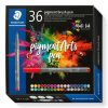 Ecsetirón készlet, STAEDTLER Pigment brush 371, 36 különböző szín (TS371C36)