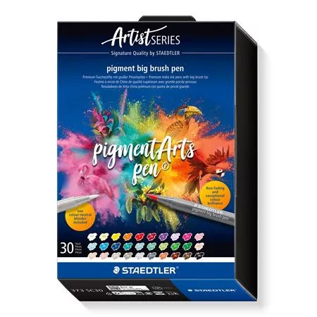 Ecsetirón készlet, STAEDTLER Pigment big brush 373, 30 különböző szín (TS373SC30)