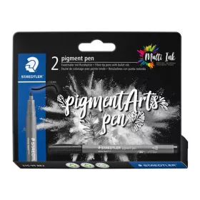   Filctoll, 1 mm, kúpos, 2 db, STAEDTLER&reg; Pigment pen 376, intenzív fekete (TS37699BK210)