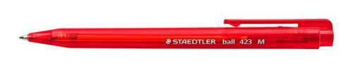 Golyóstoll, 0,5 mm, nyomógombos, STAEDTLER Ball 423 M, piros (TS423M2)