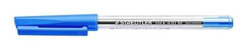 Golyóstoll, 0,5 mm, kupakos, STAEDTLER Stick 430 M, kék (TS430M03)