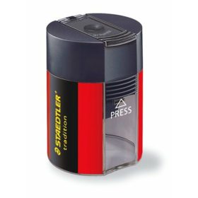   Hegyező, egylyukú, tartályos, STAEDTLER 511, fekete-piros (TS511005)