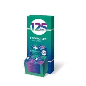   Radír display, STAEDTLER Mars&reg; Plastic 526, 125 years, kék-zöld-lila (TS52650MCA40)