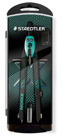 Körző készlet, precíziós, 3 darabos, STAEDTLER Norix® 555, zöld (TS5550154)