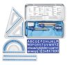 Matematikai készlet, fém dobozban, 10 darabos, vonalzóval, körzővel és kiegészítőkkel, STAEDTLER® 557 10 (TS55710)