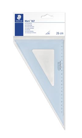 Háromszög vonalzó, műanyag, 60°, 25 cm, STAEDTLER Mars 567, átlátszó kék (TS5672660)