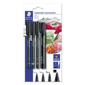   Alkoholos marker készlet, vegyes, STAEDTLER Lumocolor® 60 4 különböző vonalvastagság, fekete (TS60BK6)