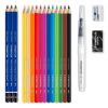 Akvarell ceruza készlet, ecsettel, radírral, hegyezővel, grafitceruzával, STAEDTLER® 146 10C, 12 különböző szín (TS6114610C)