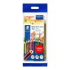 Színes ceruza készlet, hatszögletű, ajándék grafitceruzával és radírral, STAEDTLER Noris 185, 12 különböző szín (TS61SET6)