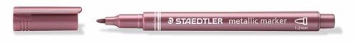 Dekormarker, 1-2 mm, kúpos, STAEDTLER 8323, metálpiros (TS8323232)