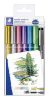 Dekormarker, 1-2 mm, kúpos, STAEDTLER 8323, 6 különböző metál szín, ajándék fekete tusfilccel (TS8323SWP6P)