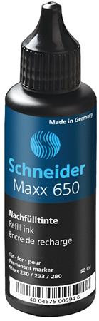 Utántöltő palack Maxx 230 és 280 alkoholos markerekhez, 50 ml, SCHNEIDER Maxx 650, fekete (TSC650FK)