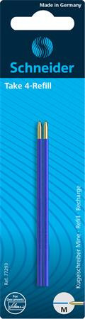 Golyóstollbetét, 0,5 mm, SCHNEIDER Take 4, kék (TSC77293)