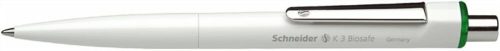 Golyóstoll, 0,5 mm, nyomógombos, SCHNEIDER K3 Biosafe, zöld (TSCK3Z)