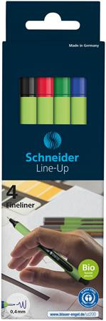Tűfilc készlet, 0,4 mm, SCHNEIDER Line-Up, 4 különböző szín (TSCLINEV4)