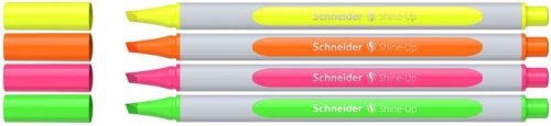 Szövegkiemelő toll készlet, 1-4 mm, SCHNEIDER Shine-Up, 4 különböző szín (TSCSHUV4)