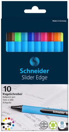 Golyóstoll készlet, 0,7 mm, kupakos, SCHNEIDER Slider Edge XB, vegyes színek (TSCSLEXBV10)