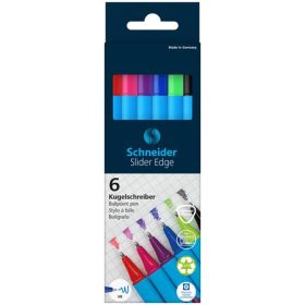   Golyóstoll készlet, 0,7 mm, kupakos, SCHNEIDER Slider Edge XB, vegyes színek (TSCSLEXBV6)