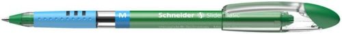 Golyóstoll, 0,5 mm, kupakos, SCHNEIDER Slider Basic M, zöld (TSCSLIMZ)