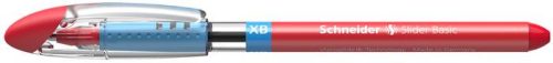 Golyóstoll, 0,7 mm, kupakos, SCHNEIDER Slider Basic XB, piros (TSCSLIXBP)