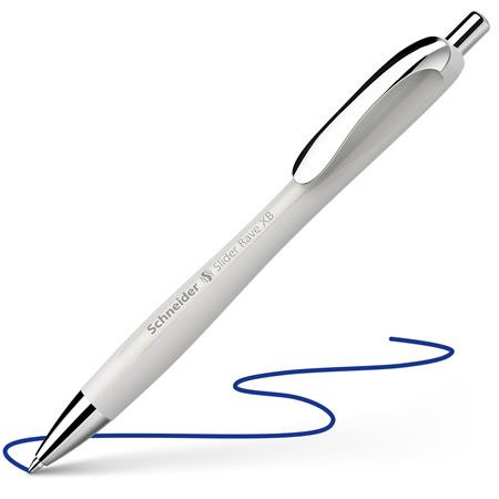Golyóstoll, 0,7 mm, nyomógombos, SCHNEIDER Slider Rave XB, ezüst szürke (TSCSLRAESZ)