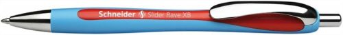 Golyóstoll, 0,7 mm, nyomógombos, SCHNEIDER Slider Rave XB, piros (TSCSLRAP)