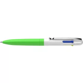   Golyóstoll, 0,5 mm, nyomógombos, négyszínű, SCHNEIDER Take 4 Neon, zöld-fehér (TSCT4ZF)