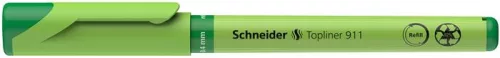 Tűfilc, 0,4 mm, cserélhető betétes, SCHNEIDER Topliner 911, zöld (TSCTOP911RZ)