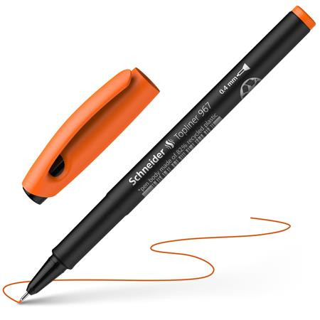 Tűfilc, 0,4 mm, SCHNEIDER Topliner 967, narancssárga (TSCTOP967NS)