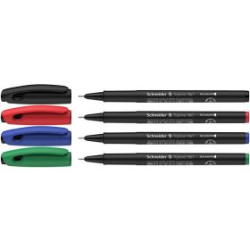   Tűfilc készlet, 0,4 mm, SCHNEIDER Topliner 967, 4 különböző szín (TSCTOP967V4)