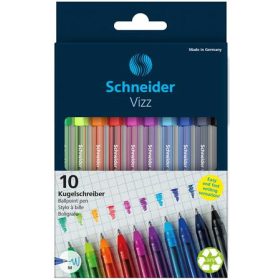   Golyóstoll készlet, 0,5 mm, kupakos, SCHNEIDER Vizz, vegyes színek (TSCVIZZV10)