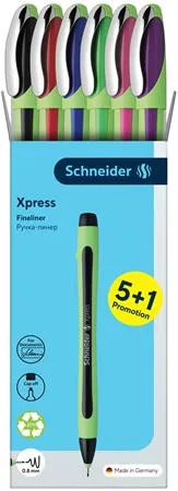 Tűfilc készlet, 0,8 mm, SCHNEIDER Xpress, 6 különböző szín (TSCXPR6)
