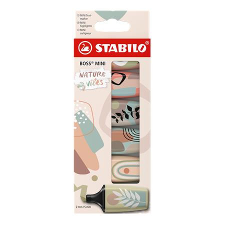 Szövegkiemelő készlet, 1-4 mm, STABILO Boss Mini Nature vibes, 6 különböző szín (TST070631)