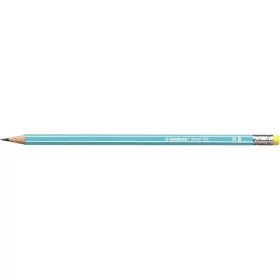  Grafitceruza radírral, HB, hatszögletű, STABILO Pencil 160, kék (TST216002HB)