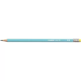   Grafitceruza radírral, HB, hatszögletű, STABILO Pencil 160, kék (TST216002HB)