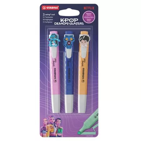 Szövegkiemelő készlet, 1-4 mm, STABILO Swing Cool K-Pop démonvadászok, Saja Boys (TST275322)