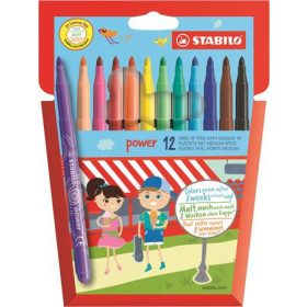   Filctoll készlet, 2 mm, STABILO Power, 12 különböző szín (TST28012)