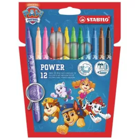   Filctoll készlet, vastag, 2 mm, STABILO Power, Mancs őrjárat, 12 különböző szín (TST2801205)