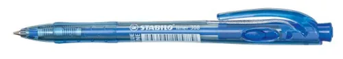 Golyóstoll, 0,38 mm, nyomógombos, STABILO Liner 308, kék (TST308411)