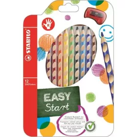   Színes ceruza készlet, háromszögletű, jobbkezes, STABILO EasyColours, 12 különböző szín (TST33212)