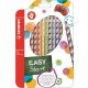 Színes ceruza készlet, háromszögletű, jobbkezes, STABILO EasyColours, 12 különböző szín (TST33212)