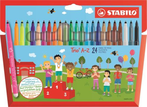 Filctoll készlet, 0,7 mm, STABILO Trio A-Z, 24 különböző szín (TST37824)