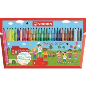   Filctoll készlet, 0,7 mm, STABILO Trio A-Z, 30 különböző szín (TST37830)