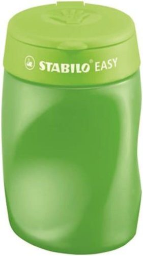 Hegyező, háromlyukú, tartályos, jobbkezes, STABILO Easy, zöld (TST45024)