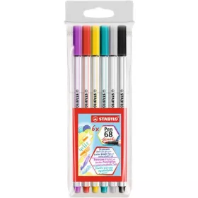   Ecsetirón készlet, STABILO Pen 68 brush, 6 különböző szín (TST5680611)