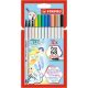 Ecsetirón készlet, STABILO Pen 68 brush, 12 különböző szín (TST5681221)